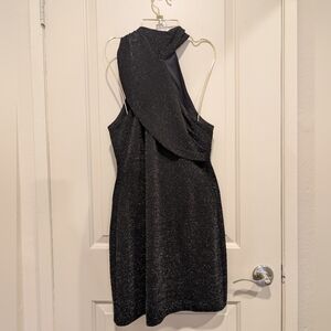 One33 Social Black Sparkle Halter Tie Neck Mini Dress Size 8
